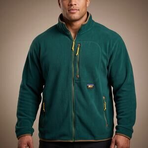 REI Men’s Full Zip Polartec Fleece Jacket Dark Green Gorpcore 3XL